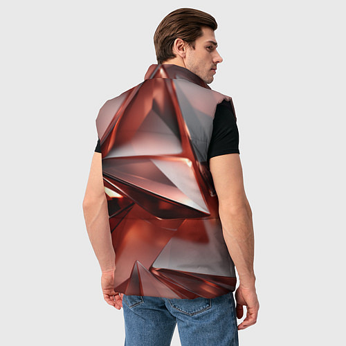 Мужской жилет Рубиновые пирамидки / 3D-Черный – фото 4