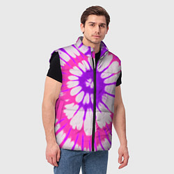 Мужской жилет Тай дай розовый с фиолетовым, цвет: 3D-черный — фото 2