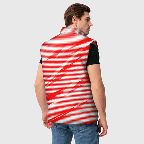 Мужской жилет Полосатый красно-белый / 3D-Красный – фото 4