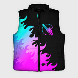 Мужской жилет Chainsaw Man неоновый огонь, цвет: 3D-черный