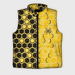 Мужской жилет Киберпанк соты шестиугольники жёлтый и чёрный с па, цвет: 3D-светло-серый