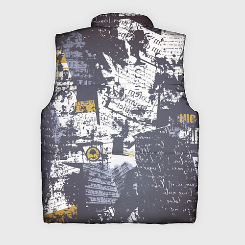 Мужской жилет Газетная страничка / 3D-Светло-серый – фото 2