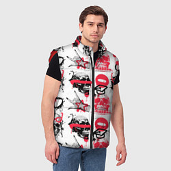 Мужской жилет Текстурные черепа, цвет: 3D-красный — фото 2