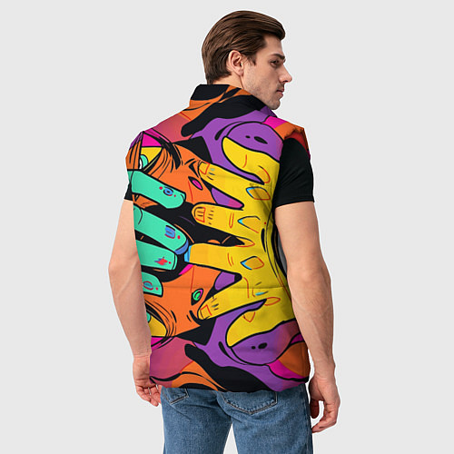 Мужской жилет Психоделические руки / 3D-Красный – фото 4