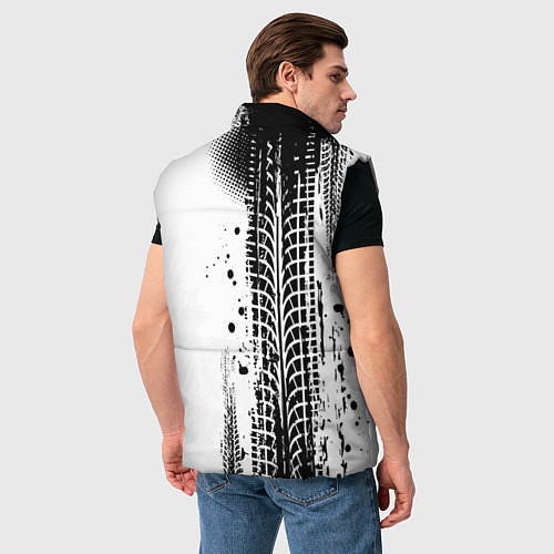 Мужской жилет Фольксваген - следы от шин / 3D-Черный – фото 4