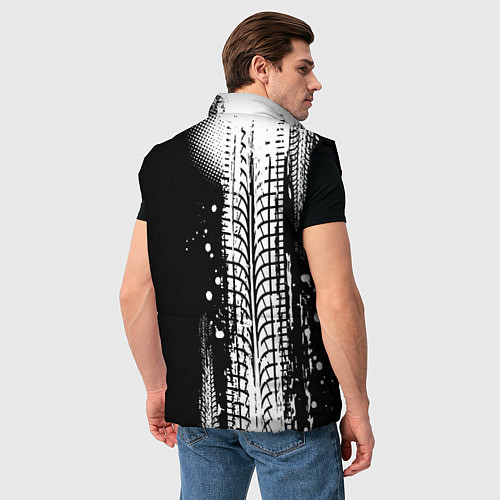 Мужской жилет Ниссан - следы от шин / 3D-Черный – фото 4