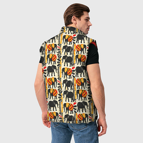 Мужской жилет Африканские узор слон / 3D-Красный – фото 4