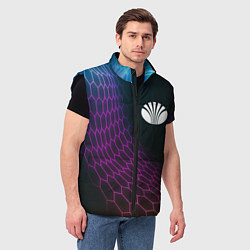 Мужской жилет Daewoo neon hexagon, цвет: 3D-черный — фото 2