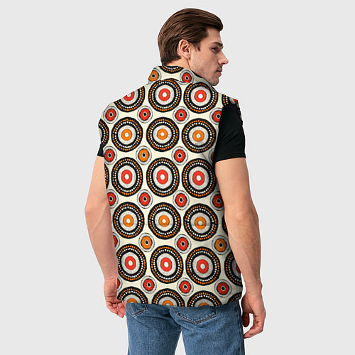 Мужской жилет Африканские узоры круг / 3D-Черный – фото 4
