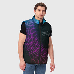Мужской жилет Jaguar neon hexagon, цвет: 3D-черный — фото 2