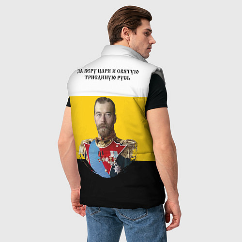 Мужской жилет За веру царя Николай II крест черный / 3D-Светло-серый – фото 4