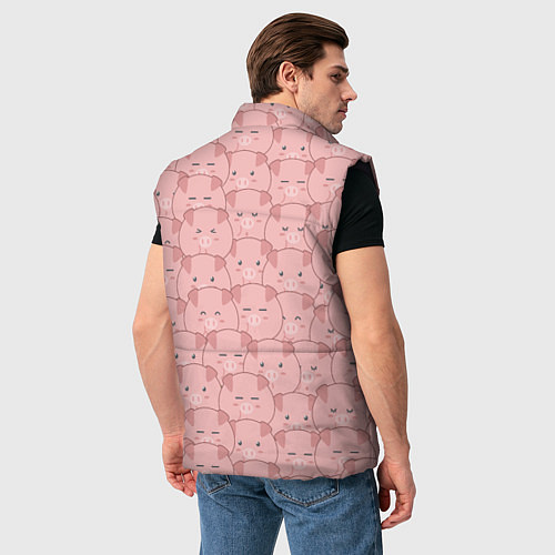 Мужской жилет Свинки паттерн / 3D-Черный – фото 4