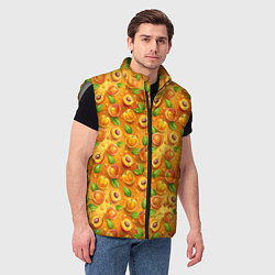 Мужской жилет Сочные сладкие абрикосы паттерн, цвет: 3D-светло-серый — фото 2