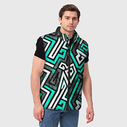 Мужской жилет Разноцветный лабиринт, цвет: 3D-черный — фото 2