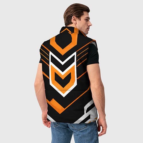 Мужской жилет Полосы и оранжево-белый шестиугольник / 3D-Светло-серый – фото 4