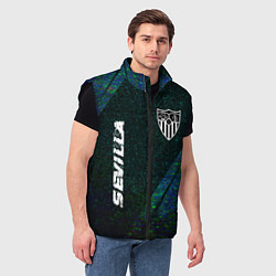 Мужской жилет Sevilla glitch blue, цвет: 3D-черный — фото 2