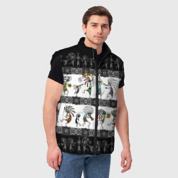 Мужской жилет Кокопелли - боги индейцев хайда, цвет: 3D-черный — фото 2