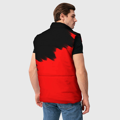 Мужской жилет Россия красные краски / 3D-Черный – фото 4