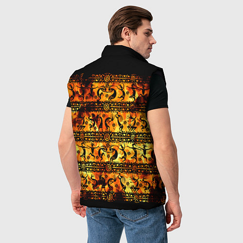 Мужской жилет Кокопелли - танцы в огне / 3D-Черный – фото 4
