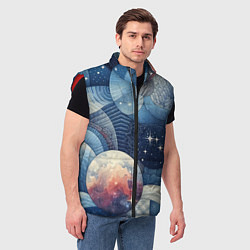 Мужской жилет Космический пэчворк - нейросеть, цвет: 3D-красный — фото 2