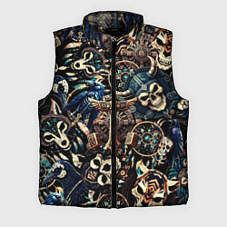 Мужской жилет Викинг-череп ворон, руны и молот Тора, цвет: 3D-черный