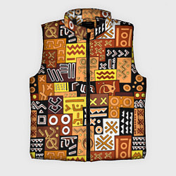Мужской жилет Африканские этнический коллаж, цвет: 3D-черный