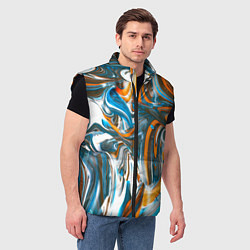 Мужской жилет Иллюзия смешанных абстрактных красок, цвет: 3D-черный — фото 2