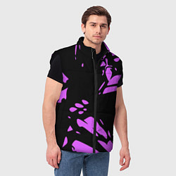 Мужской жилет Фиолетовая абстракция, цвет: 3D-черный — фото 2