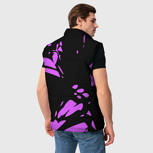 Мужской жилет Фиолетовая абстракция / 3D-Черный – фото 4