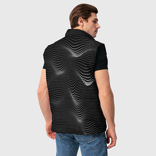 Мужской жилет Чёрная оптическая иллюзия из точек / 3D-Черный – фото 4