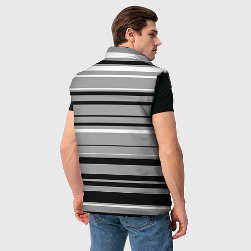 Мужской жилет Серый в чёрную полоску / 3D-Черный – фото 4