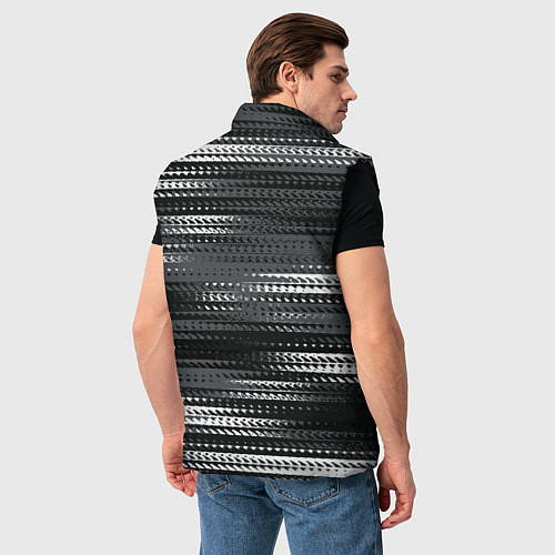 Мужской жилет Тёмный серый абстрактные полосы / 3D-Черный – фото 4
