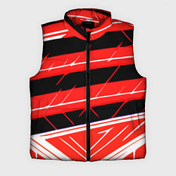 Мужской жилет Чёрно-белые полосы на красном фоне
