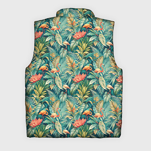 Мужской жилет Тропический фламинго в цветах / 3D-Светло-серый – фото 2
