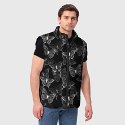 Мужской жилет Паттерн бабочки, цвет: 3D-черный — фото 2