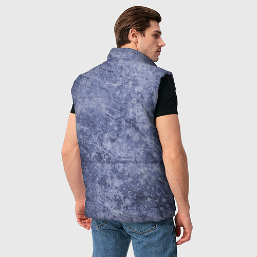 Мужской жилет Абстракция - синий лёд / 3D-Черный – фото 4