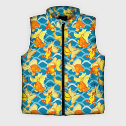 Мужской жилет Разноцветные золотые рыбки, цвет: 3D-светло-серый