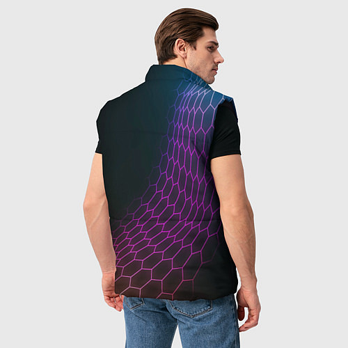 Мужской жилет Toyota neon hexagon / 3D-Черный – фото 4