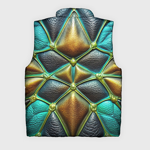 Мужской жилет Объемная футуристичная объемная текстура из кожи / 3D-Светло-серый – фото 2