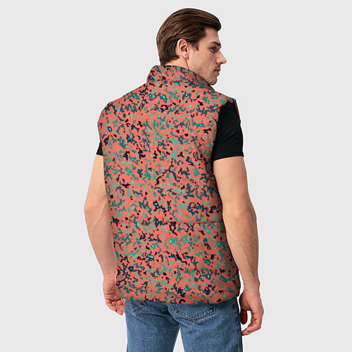Мужской жилет Розово-бирюзовый абстрактный / 3D-Черный – фото 4