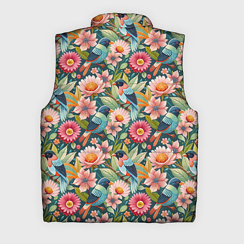 Мужской жилет Тропические птицы в цветах / 3D-Светло-серый – фото 2