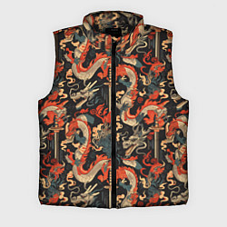 Мужской жилет Паттерн с драконом, цвет: 3D-черный