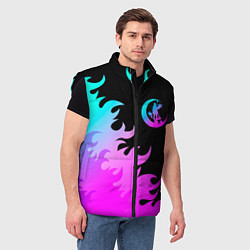 Мужской жилет Angels of Death неоновый огонь, цвет: 3D-черный — фото 2