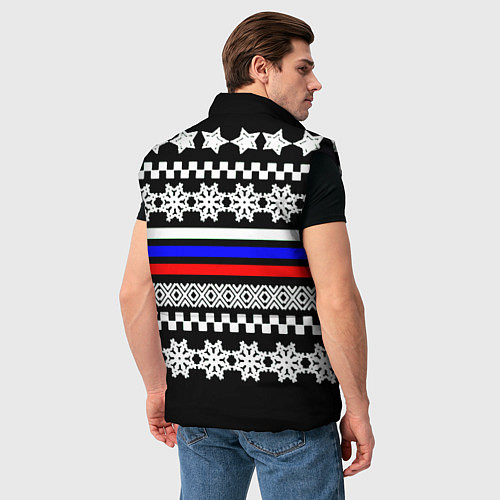 Мужской жилет Rusiia winter pattern / 3D-Черный – фото 4