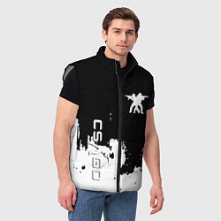 Мужской жилет Контра белые лого, цвет: 3D-светло-серый — фото 2