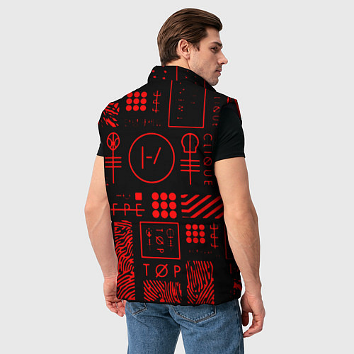 Мужской жилет Twenty one pilots pattern rock / 3D-Черный – фото 4