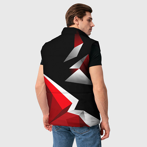 Мужской жилет Russia uniform - красный и черный / 3D-Черный – фото 4