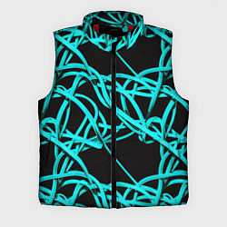 Мужской жилет Ярко голубые линии, цвет: 3D-красный