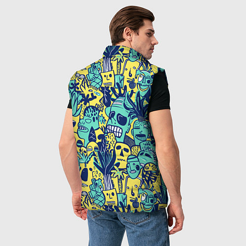 Мужской жилет Монстры тропические / 3D-Черный – фото 4
