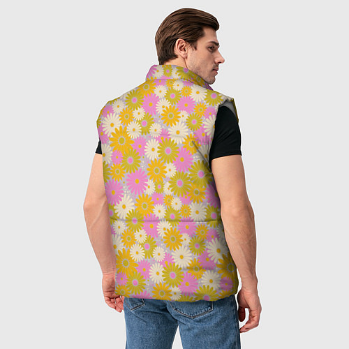 Мужской жилет Разноцветный цветочный паттерн / 3D-Светло-серый – фото 4